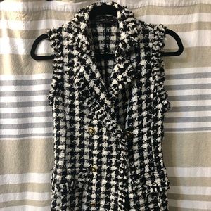 Black and white check vest